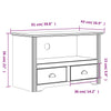 TV-taso 2 laatikolla BODO harmaa 91x43x56 cm täysi mänty