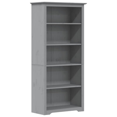 Kirjahylly BODO harmaa 80x38x180 cm täysi mänty 5-kerrosta