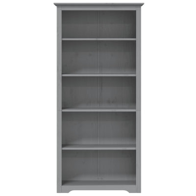 Kirjahylly BODO harmaa 80x38x180 cm täysi mänty 5-kerrosta