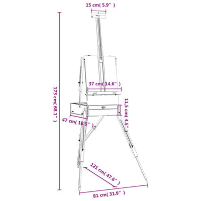 Maalausteline Stamatia 81x121x173cm (pyökki)