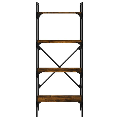 Kirjahylly 4 kerrosta savutammi 56x31,5x138,5 cm tekninen puu