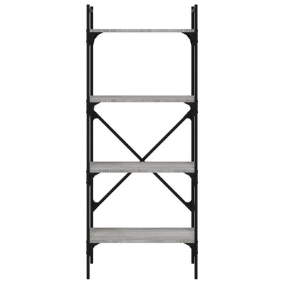 Harmaa kirjahylly Mazit 56x31,5x138,5cm (4 kerrosta, puinen)