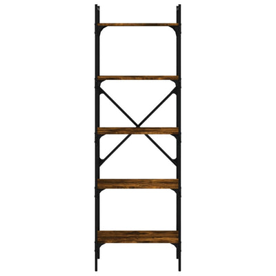 Kirjahylly 5 kerrosta savutammi 56x31,5x174 cm tekninen puu