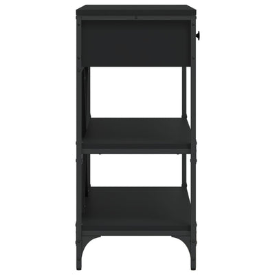 Musta konsolipöytä laatikoilla ja hyllyillä Geta (puinen)