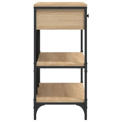 Sonoma-tammi konsolipöytä laatikoilla ja hyllyillä Geta (puinen)