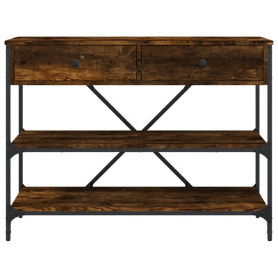 Savutammi konsolipöytä laatikoilla ja hyllyillä Geta (puinen)