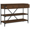 Ruskea konsolipöytä laatikoilla ja hyllyillä Geta (tammi puinen)