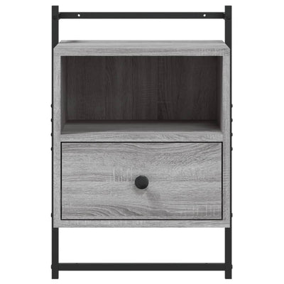 Yöpöydät seinälle 2 kpl harmaa Sonoma 40x30x61 cm tekninen puu
