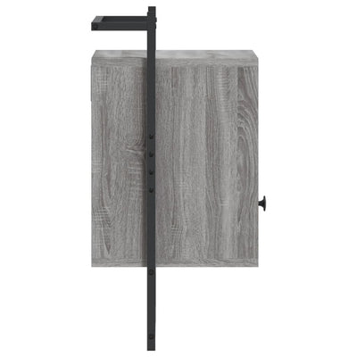 Yöpöydät seinälle 2 kpl harmaa Sonoma 40x30x61 cm tekninen puu