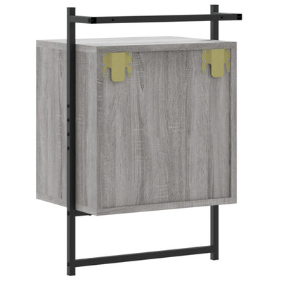 Yöpöydät seinälle 2 kpl harmaa Sonoma 40x30x61 cm tekninen puu