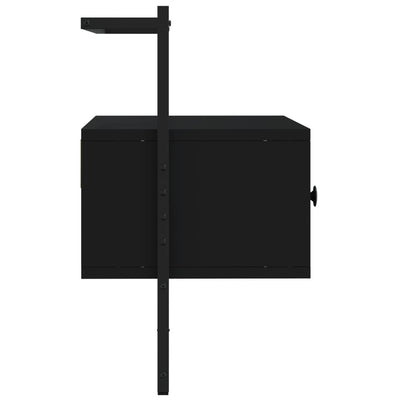 TV-kaappi seinälle musta 60,5x30x51 cm tekninen puu