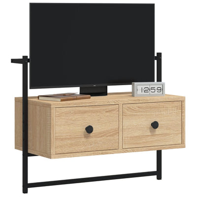 TV-kaappi seinälle Sonoma-tammi 60,5x30x51 cm tekninen puu
