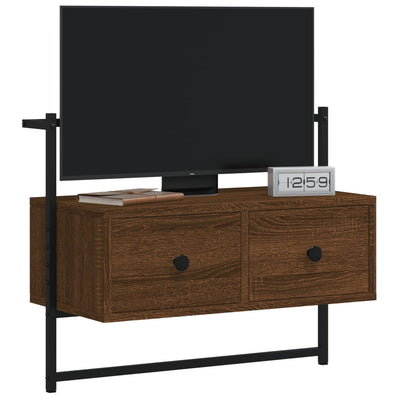 TV-kaappi seinälle ruskea tammi 60,5x30x51 cm tekninen puu