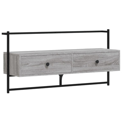 TV-kaappi seinälle harmaa Sonoma 100,5x30x51 cm tekninen puu