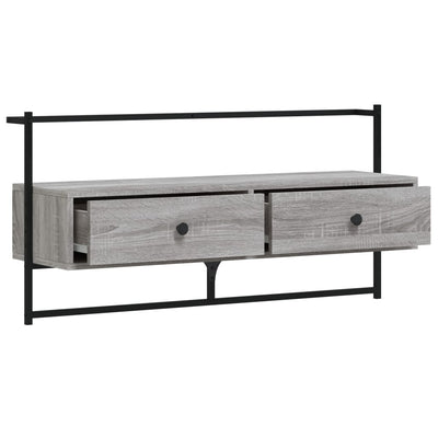TV-kaappi seinälle harmaa Sonoma 100,5x30x51 cm tekninen puu
