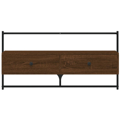 TV-kaappi seinälle ruskea tammi 100,5x30x51 cm tekninen puu