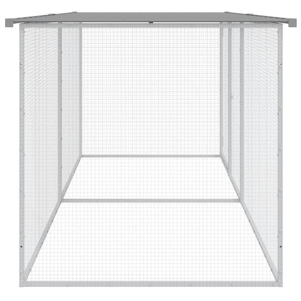 Vaaleanharmaa kanahäkki katolla Mavrodin 203x98x90cm (galvanoitu teräs)