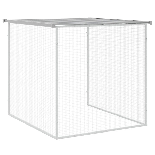 Vaaleanharmaa kanahäkki katolla Mavrodin 203x98x90cm (galvanoitu teräs)