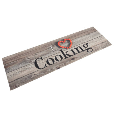Keittiön pestävä lattiamatto Cooking harmaa 45x150 cm sametti