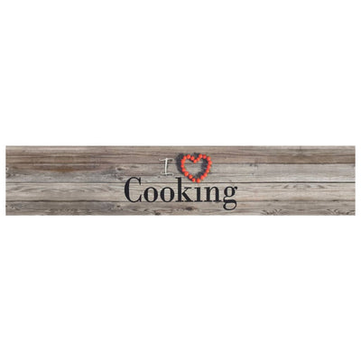 Keittiön pestävä lattiamatto Cooking harmaa 60x300 cm sametti