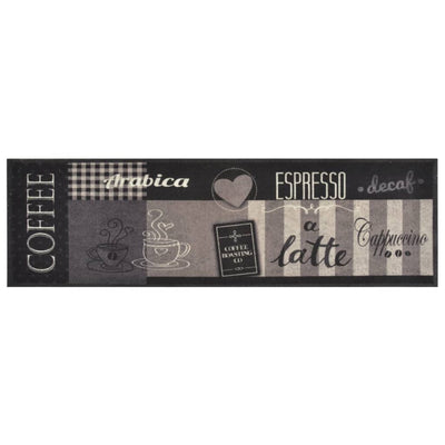 Keittiön pestävä matto Coffee musta 45x150 cm sametti