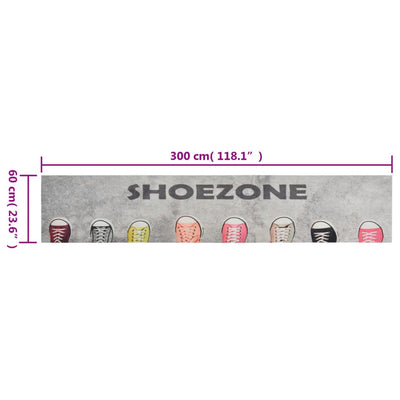 Keittiön pestävä lattiamatto Shoezone 60x300 cm sametti