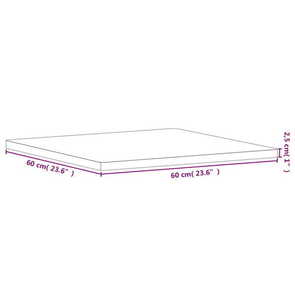 Pöytälevy 60x60x2,5 cm neliö täysi pyökki