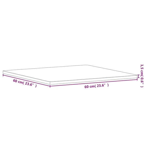 Pöytälevy 60x60x1,5 cm neliö täysi pyökki