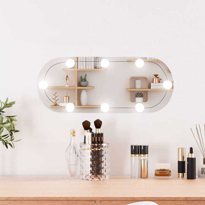 Seinäpeili Allyende 20x50cm (led-valoilla, lasi, ovaali)