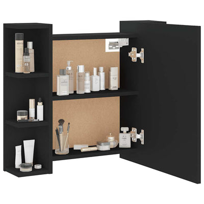 Musta peilikaappi led-valoilla Roby 70x16,5x60cm