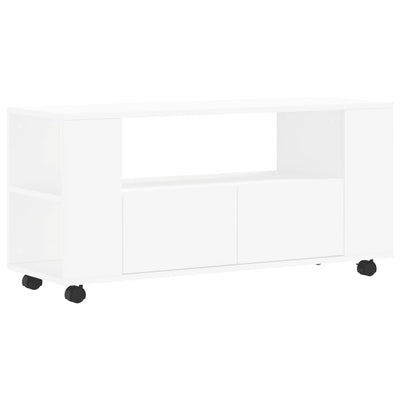 TV-taso valkoinen 102x34,5x43 cm tekninen puu