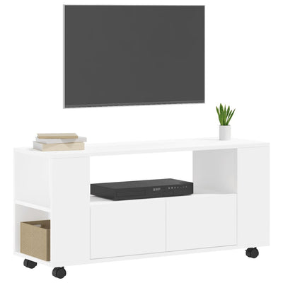 TV-taso valkoinen 102x34,5x43 cm tekninen puu