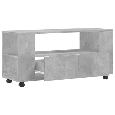 TV-taso betoninharmaa 102x34,5x43 cm tekninen puu