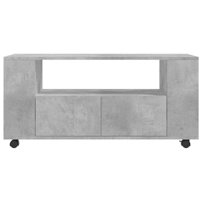 TV-taso betoninharmaa 102x34,5x43 cm tekninen puu