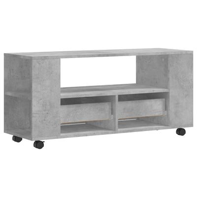 TV-taso betoninharmaa 102x34,5x43 cm tekninen puu