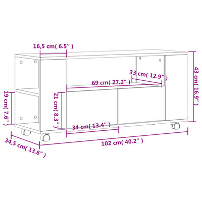 TV-taso savutammi 102x34,5x43 cm tekninen puu