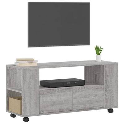 TV-taso harmaa Sonoma 102x34,5x43 cm tekninen puu