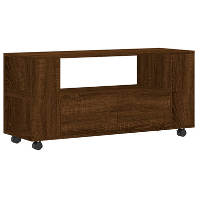 TV-taso ruskea tammi 102x34,5x43 cm tekninen puu