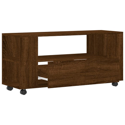 TV-taso ruskea tammi 102x34,5x43 cm tekninen puu