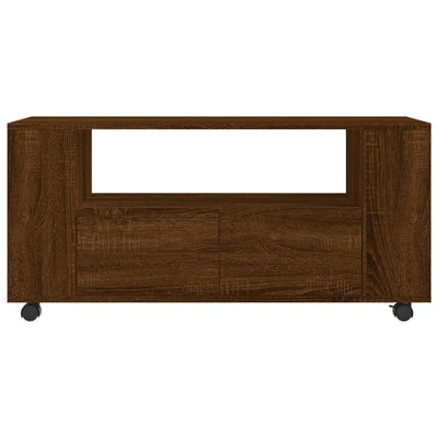 TV-taso ruskea tammi 102x34,5x43 cm tekninen puu