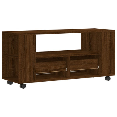 TV-taso ruskea tammi 102x34,5x43 cm tekninen puu