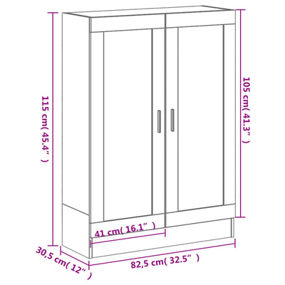 Kirjakaappi harmaa Sonoma 82,5x30,5x115 cm lastulevy