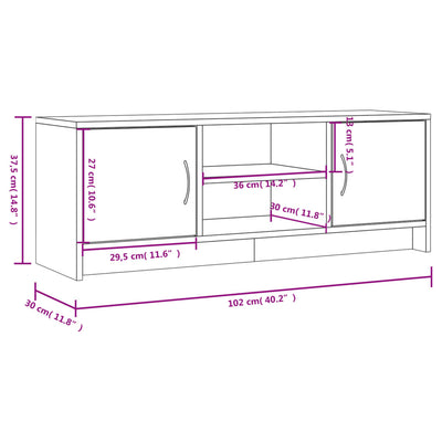 TV-taso musta 102x30x37,5 cm tekninen puu