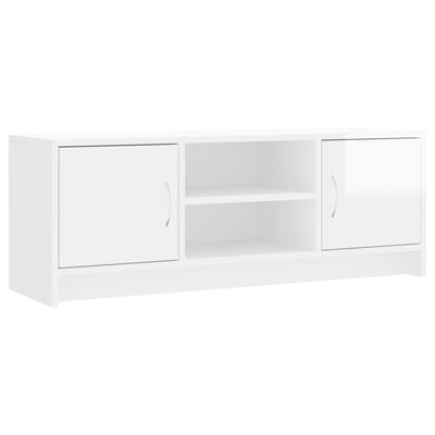 TV-taso korkeakiilto valkoinen 102x30x37,5 cm tekninen puu