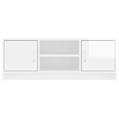 TV-taso korkeakiilto valkoinen 102x30x37,5 cm tekninen puu