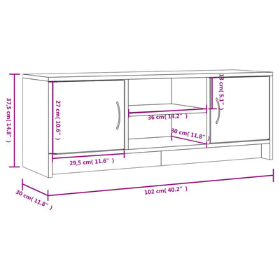 TV-taso Sonoma-tammi 102x30x37,5 cm tekninen puu