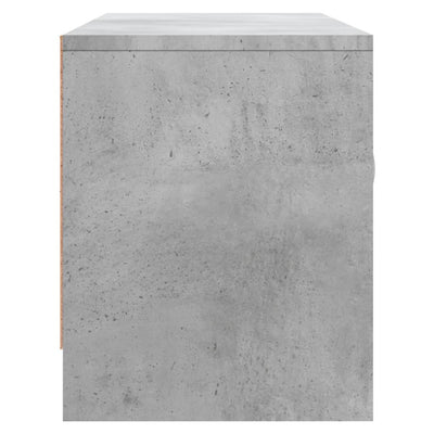 TV-taso betoninharmaa 102x30x37,5 cm tekninen puu