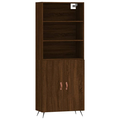 Kaappi ruskea tammi 69,5x34x180 cm tekninen puu
