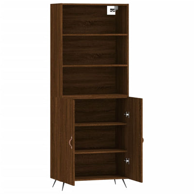 Kaappi ruskea tammi 69,5x34x180 cm tekninen puu