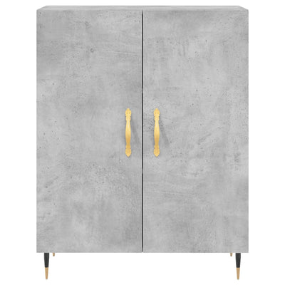 Kaappi betoninharmaa 69,5x34x180 cm tekninen puu
